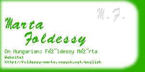 marta foldessy business card