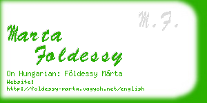 marta foldessy business card
